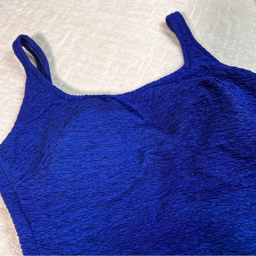 Catalina blue textured one-piece swim dress 16 - Picture 2 of 10